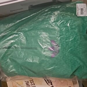 adidas Trefoil Monogram 70s Velour Pullover, Men’s Large, Green